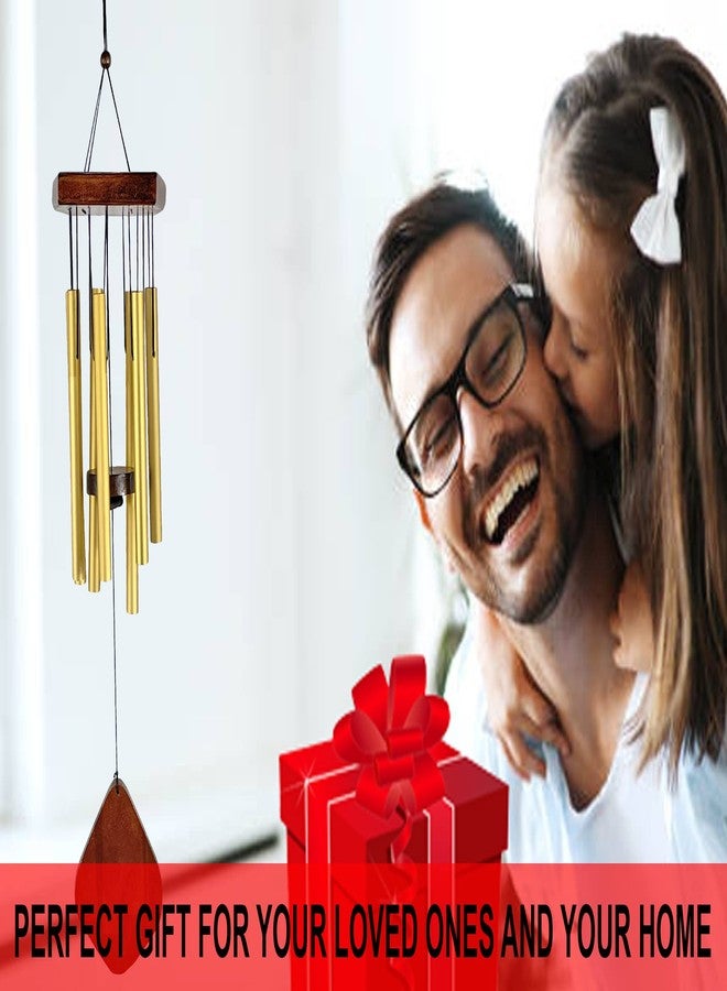 DigaNT جرس رياح ذهبي مصنوع يدويًا من 7 أنابيب معدنية، من ديجانت، لتزيين المنزل والشرفة والمكتب، يبعث على الطاقة الإيجابية، مصنوع من الألومنيوم، مثالي للتأمل | هدية رائعة لأعياد الميلاد والذكرى السنوية، مناسب للطقوس الدينية المنزلية (حسب علم الفاستو) وهدية تذكارية (ذهبي) - Image 4